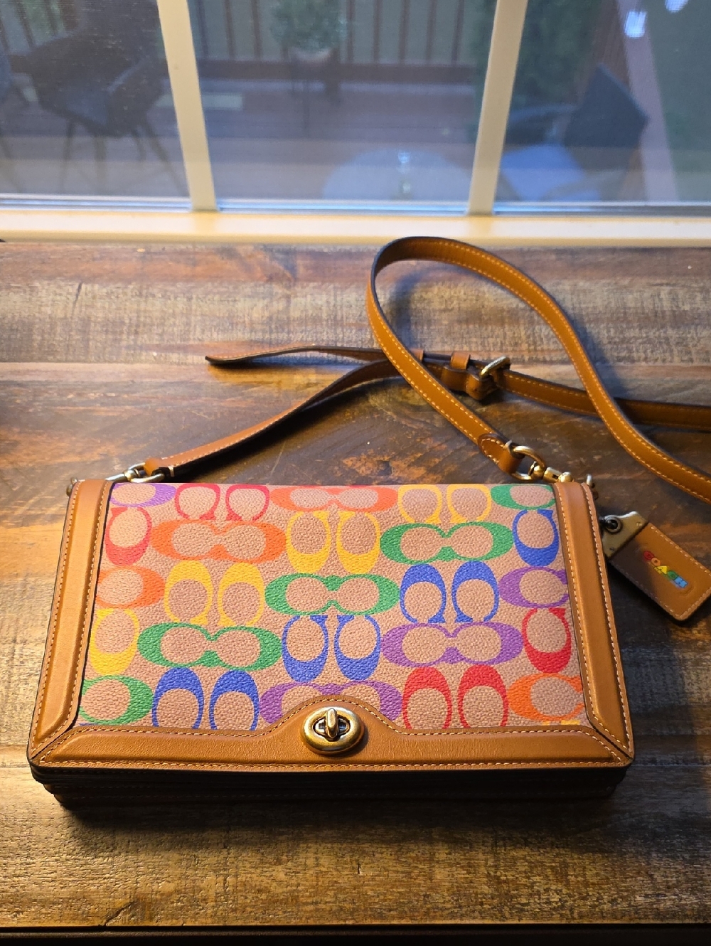 Coach Riley Crossbody Rainbow Signature Crossbody Pride Edition